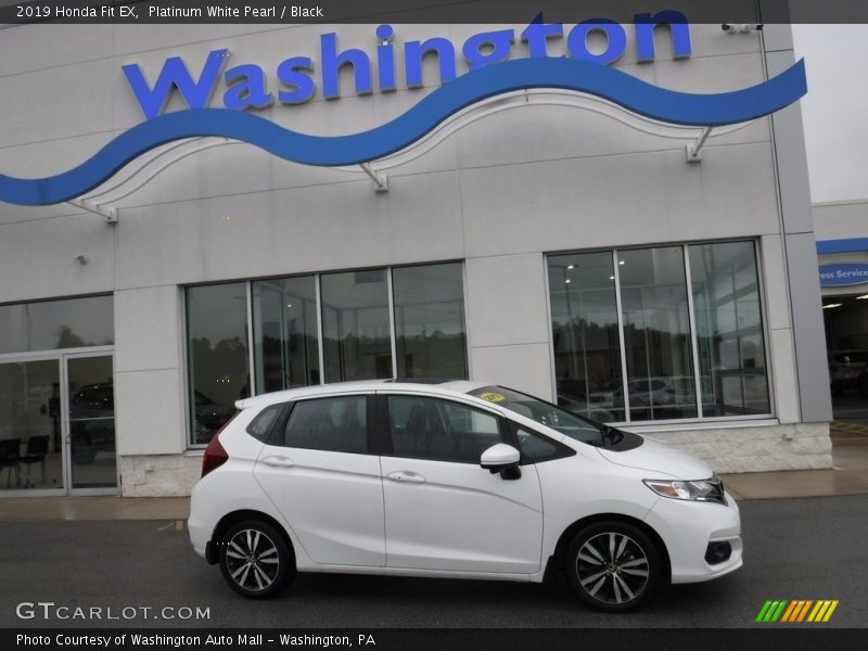 Platinum White Pearl / Black 2019 Honda Fit EX