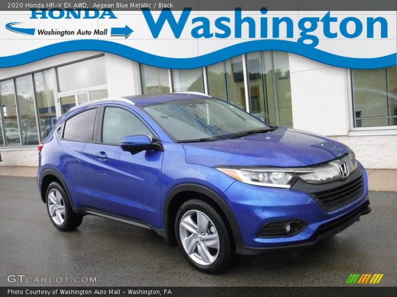 Aegean Blue Metallic / Black 2020 Honda HR-V EX AWD