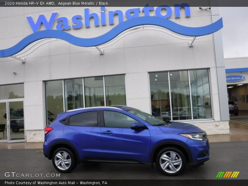 Aegean Blue Metallic / Black 2020 Honda HR-V EX AWD