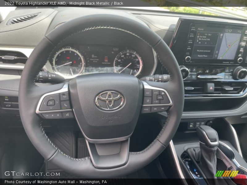 Midnight Black Metallic / Black 2022 Toyota Highlander XLE AWD