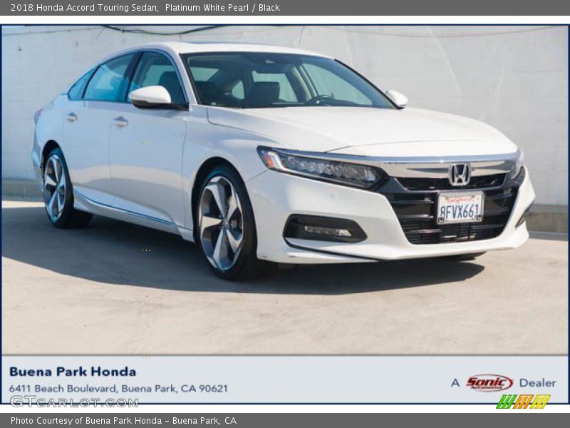 Platinum White Pearl / Black 2018 Honda Accord Touring Sedan