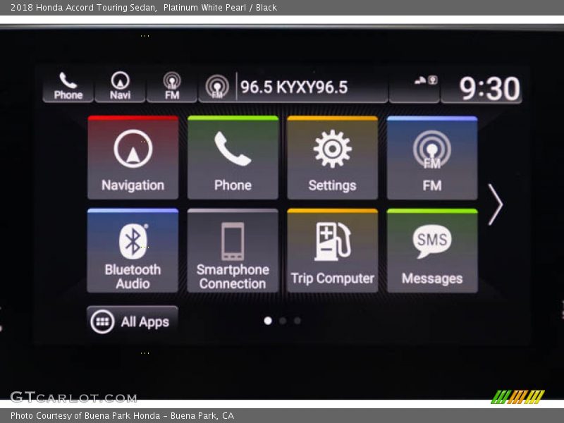 Platinum White Pearl / Black 2018 Honda Accord Touring Sedan