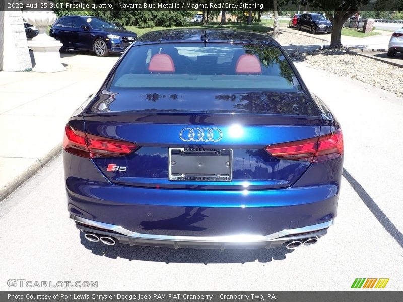 Navarra Blue Metallic / Magma Red/Gray Stitching 2022 Audi S5 3.0T Prestige quattro