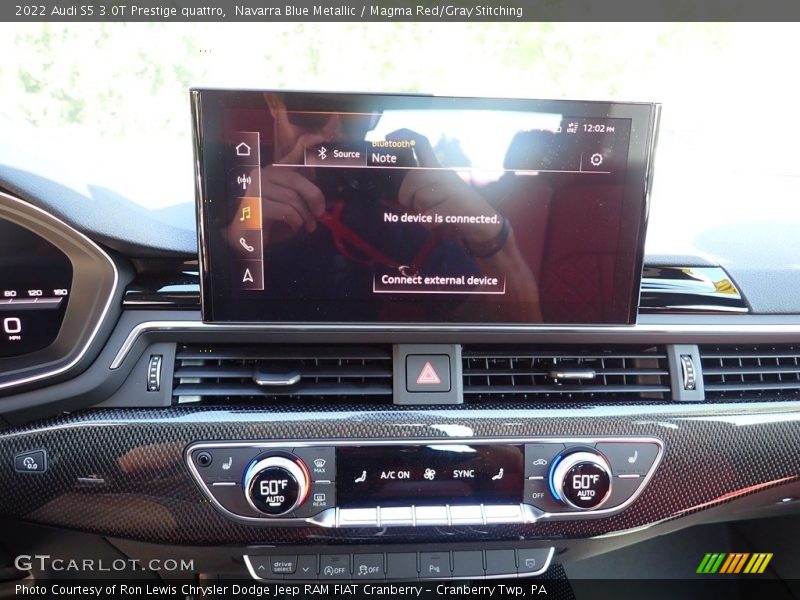 Navarra Blue Metallic / Magma Red/Gray Stitching 2022 Audi S5 3.0T Prestige quattro