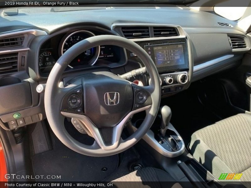 Orange Fury / Black 2019 Honda Fit EX