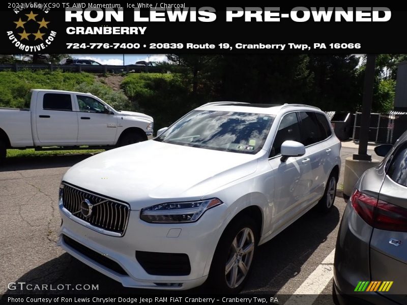 Ice White / Charcoal 2021 Volvo XC90 T5 AWD Momentum