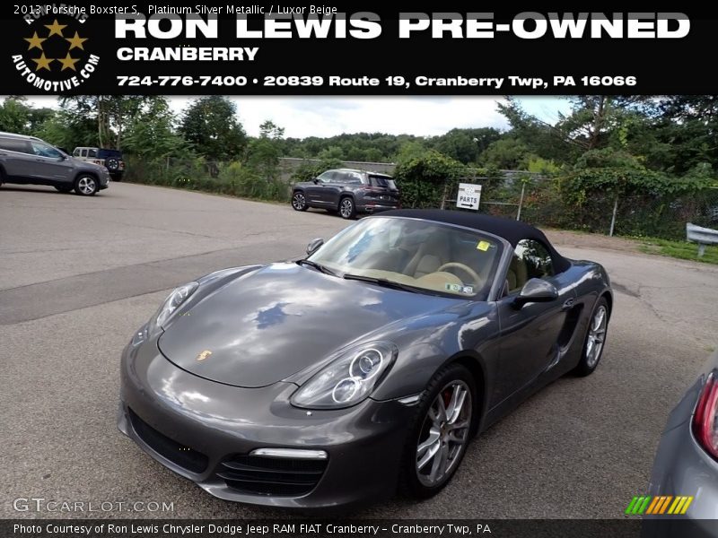 Platinum Silver Metallic / Luxor Beige 2013 Porsche Boxster S