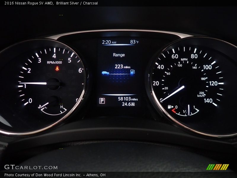 Brilliant Silver / Charcoal 2016 Nissan Rogue SV AWD