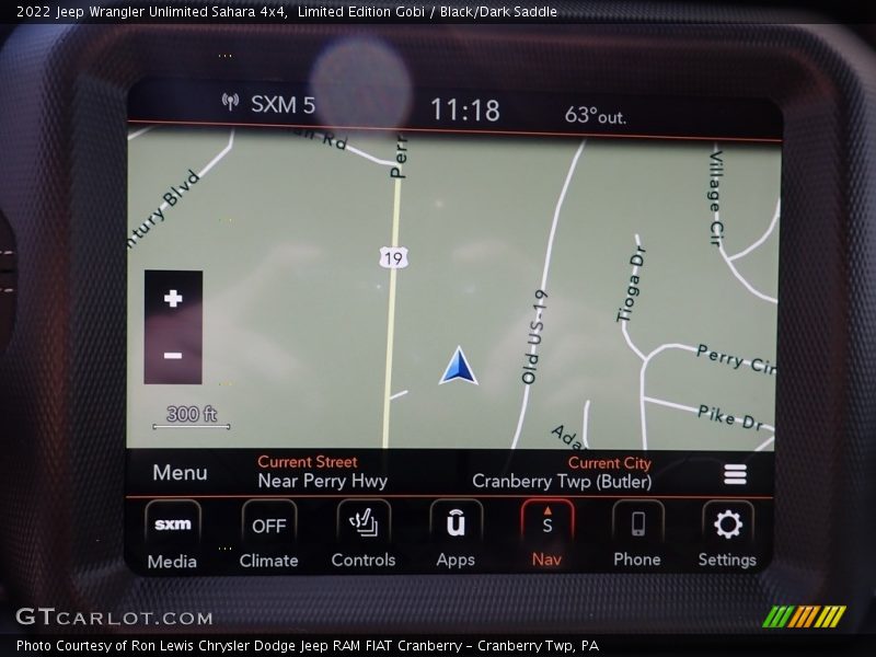 Navigation of 2022 Wrangler Unlimited Sahara 4x4