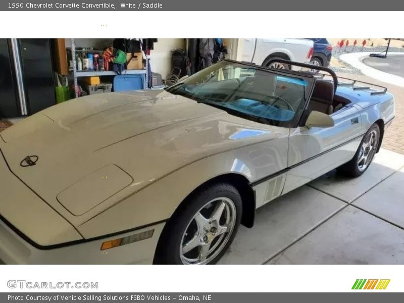 White / Saddle 1990 Chevrolet Corvette Convertible