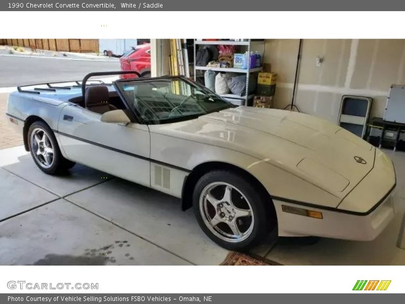 White / Saddle 1990 Chevrolet Corvette Convertible
