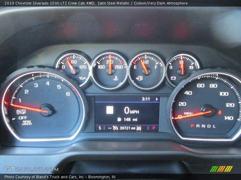 Satin Steel Metallic / Gideon/Very Dark Atmosphere 2019 Chevrolet Silverado 1500 LTZ Crew Cab 4WD