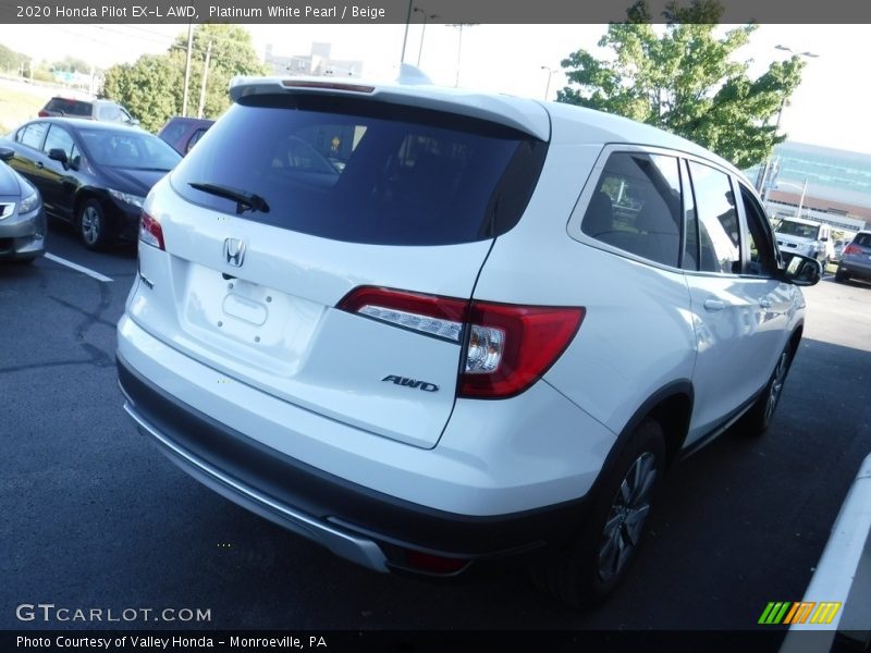 Platinum White Pearl / Beige 2020 Honda Pilot EX-L AWD