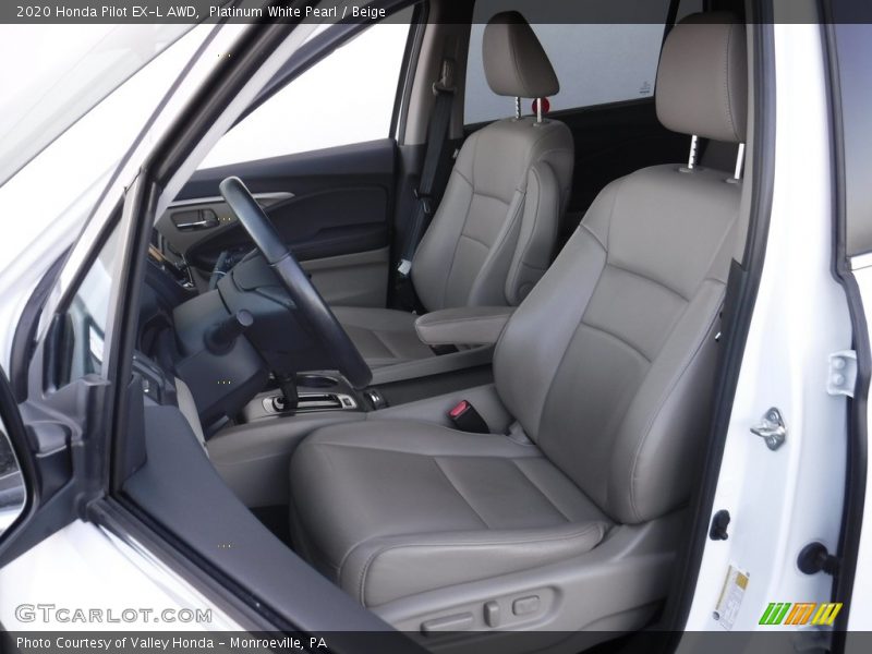 Platinum White Pearl / Beige 2020 Honda Pilot EX-L AWD