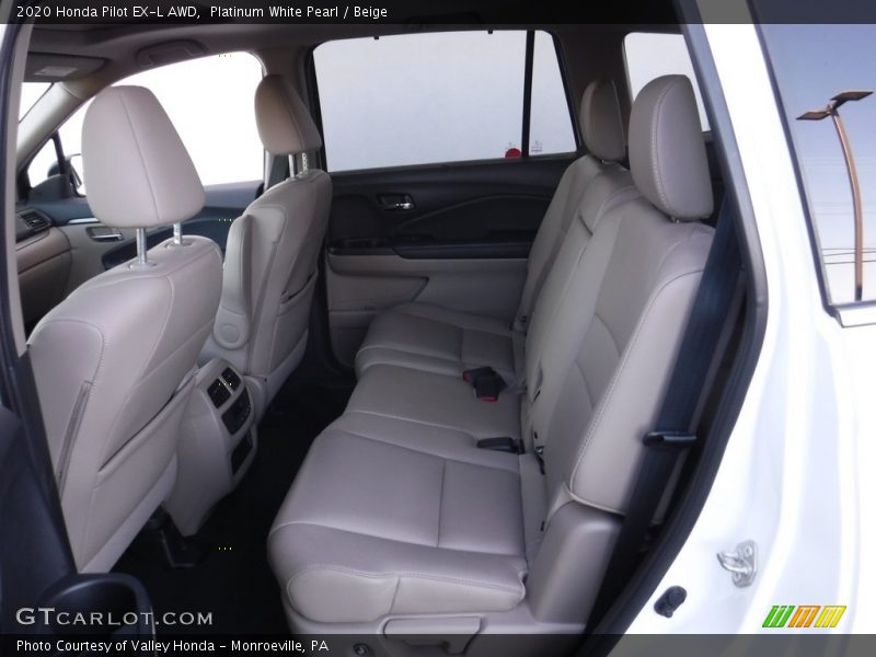 Platinum White Pearl / Beige 2020 Honda Pilot EX-L AWD