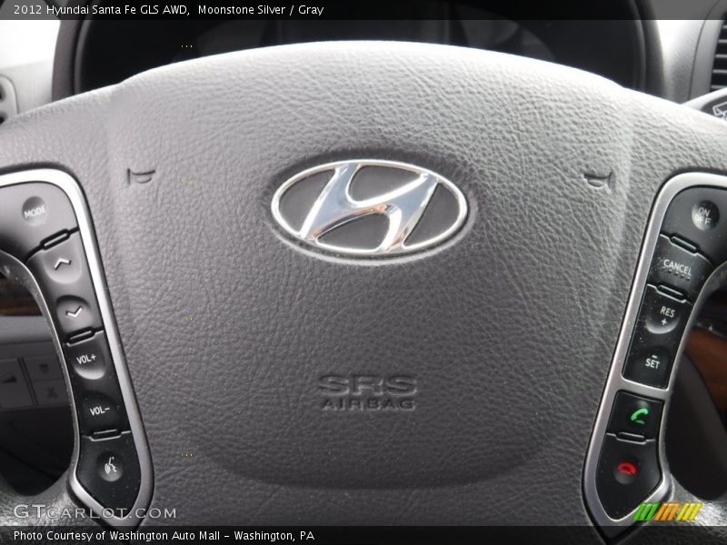 Moonstone Silver / Gray 2012 Hyundai Santa Fe GLS AWD