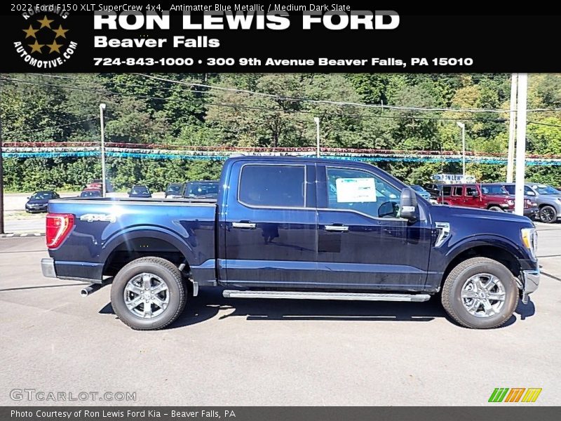 Antimatter Blue Metallic / Medium Dark Slate 2022 Ford F150 XLT SuperCrew 4x4