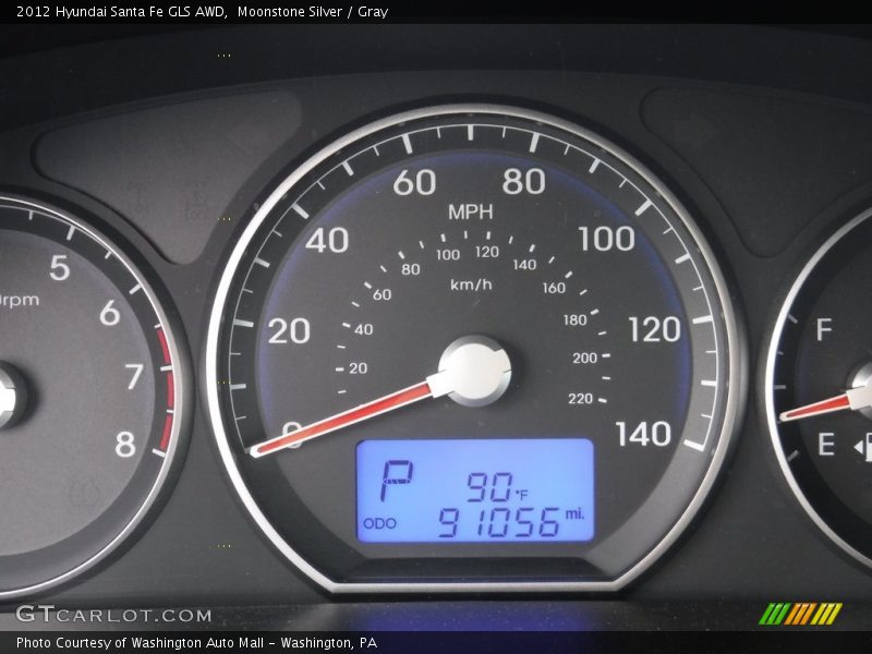 Moonstone Silver / Gray 2012 Hyundai Santa Fe GLS AWD