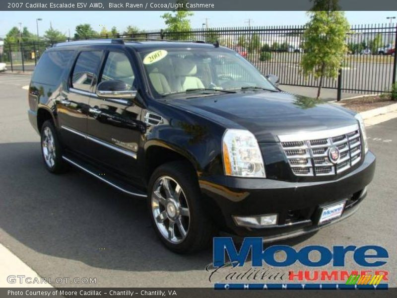 Black Raven / Cocoa/Light Cashmere 2007 Cadillac Escalade ESV AWD