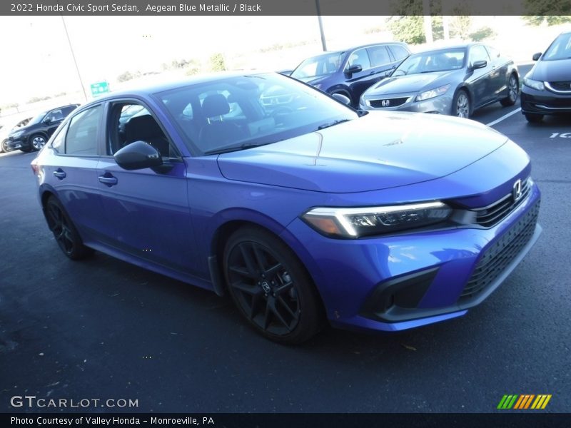 Aegean Blue Metallic / Black 2022 Honda Civic Sport Sedan