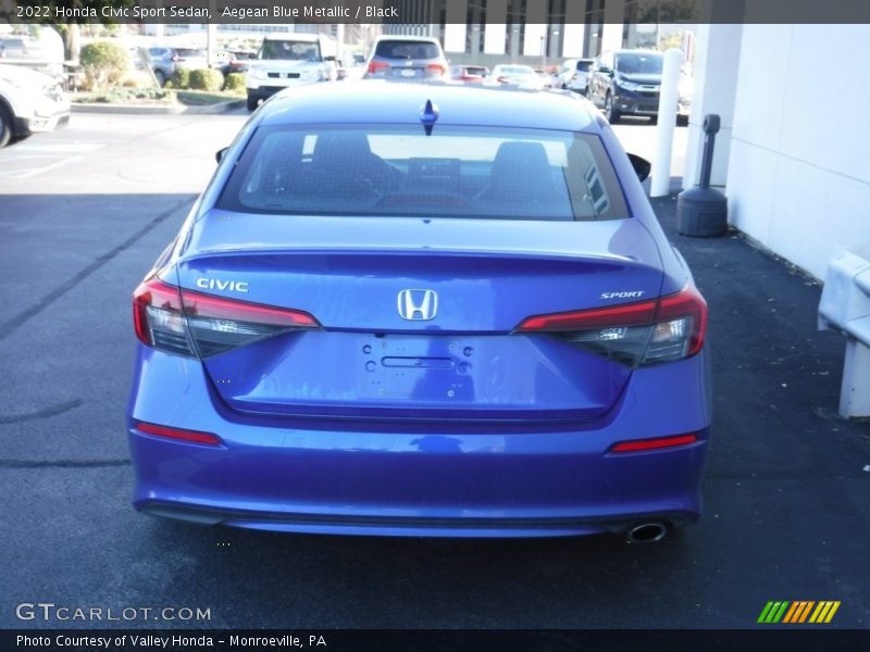 Aegean Blue Metallic / Black 2022 Honda Civic Sport Sedan