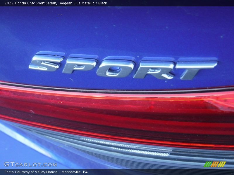 Aegean Blue Metallic / Black 2022 Honda Civic Sport Sedan