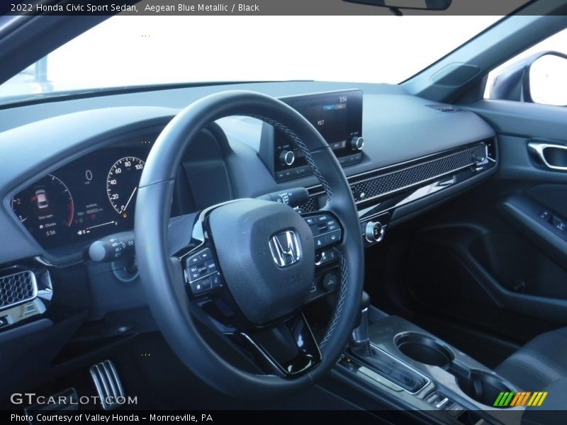 Aegean Blue Metallic / Black 2022 Honda Civic Sport Sedan