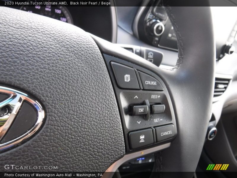 Black Noir Pearl / Beige 2020 Hyundai Tucson Ultimate AWD