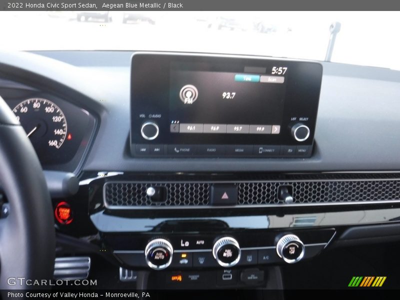 Aegean Blue Metallic / Black 2022 Honda Civic Sport Sedan