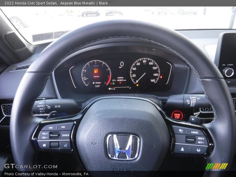 Aegean Blue Metallic / Black 2022 Honda Civic Sport Sedan