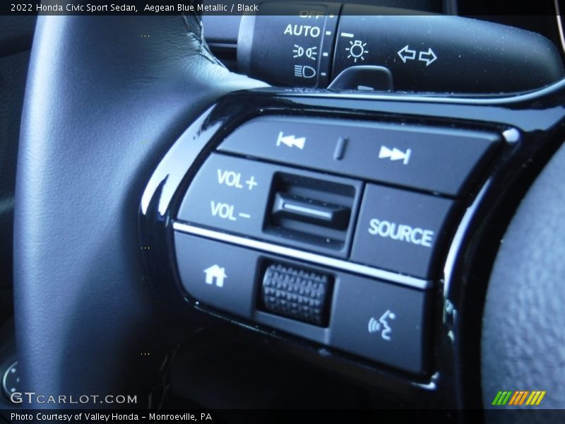 Aegean Blue Metallic / Black 2022 Honda Civic Sport Sedan