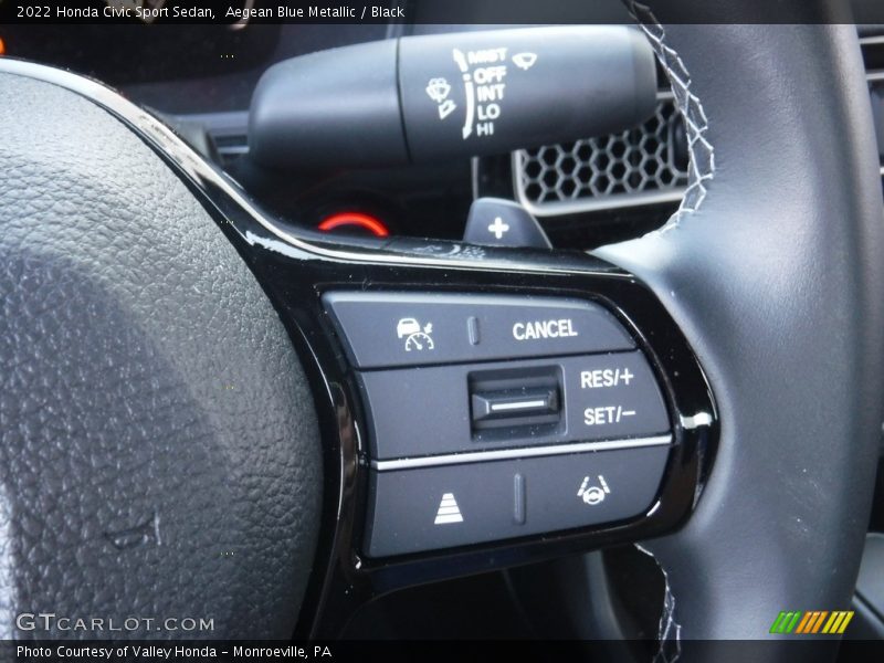 Aegean Blue Metallic / Black 2022 Honda Civic Sport Sedan