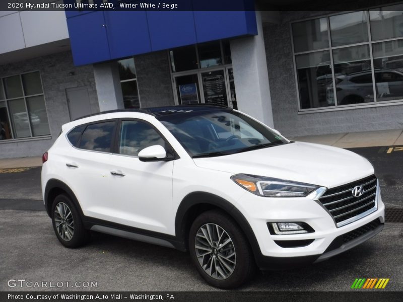 Winter White / Beige 2020 Hyundai Tucson Ultimate AWD