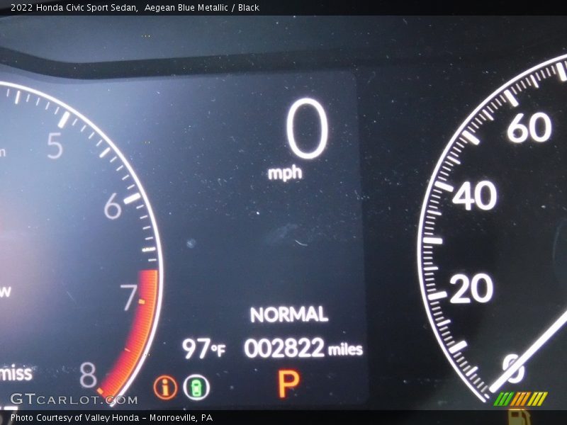 Aegean Blue Metallic / Black 2022 Honda Civic Sport Sedan