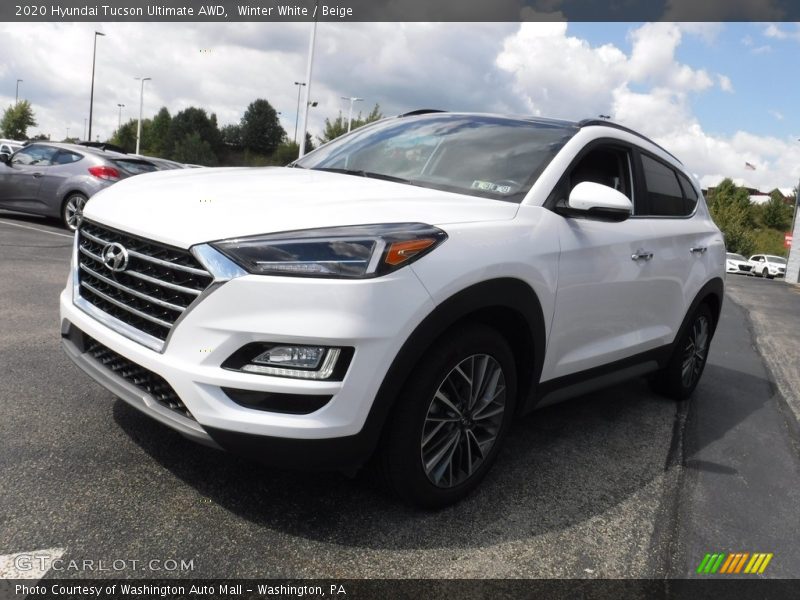 Winter White / Beige 2020 Hyundai Tucson Ultimate AWD