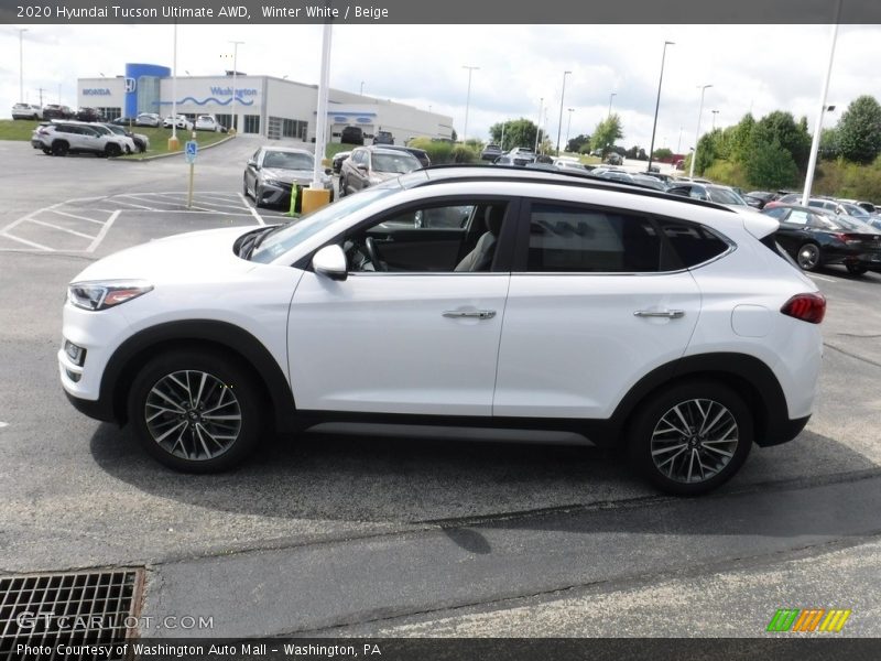 Winter White / Beige 2020 Hyundai Tucson Ultimate AWD