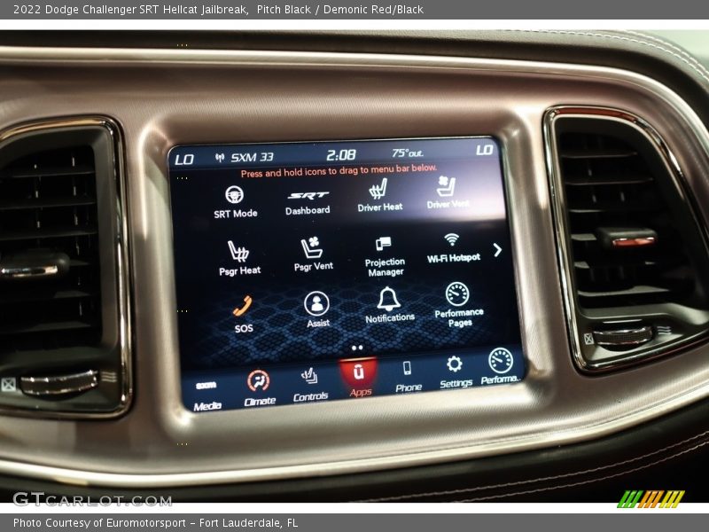 Controls of 2022 Challenger SRT Hellcat Jailbreak