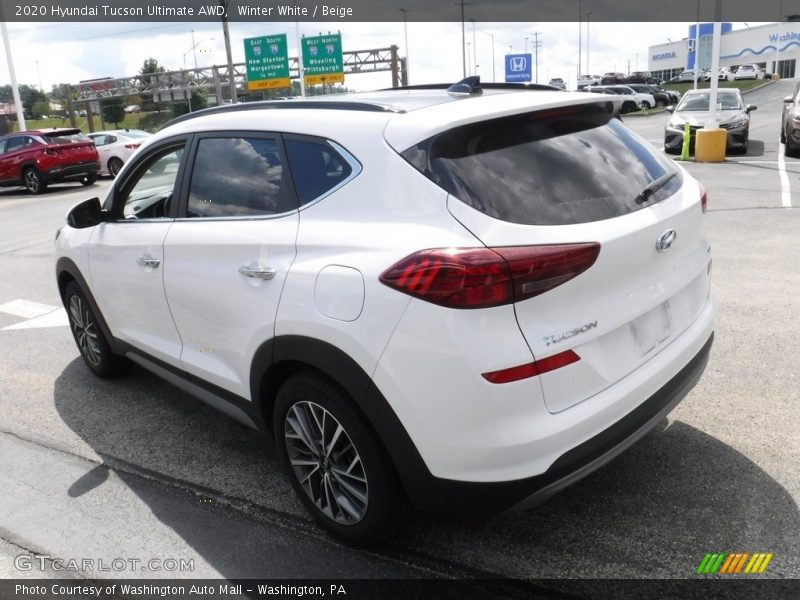 Winter White / Beige 2020 Hyundai Tucson Ultimate AWD