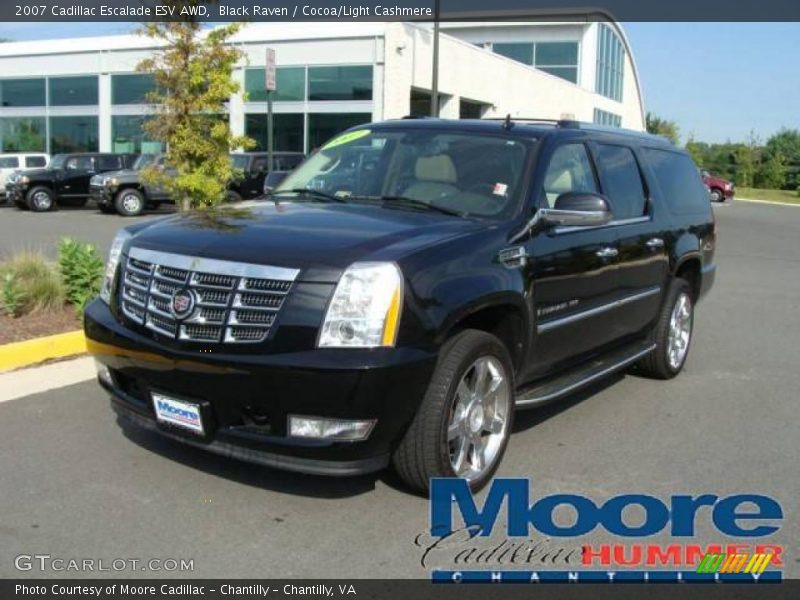 Black Raven / Cocoa/Light Cashmere 2007 Cadillac Escalade ESV AWD