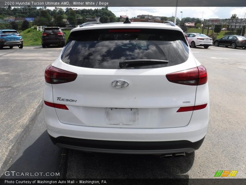 Winter White / Beige 2020 Hyundai Tucson Ultimate AWD