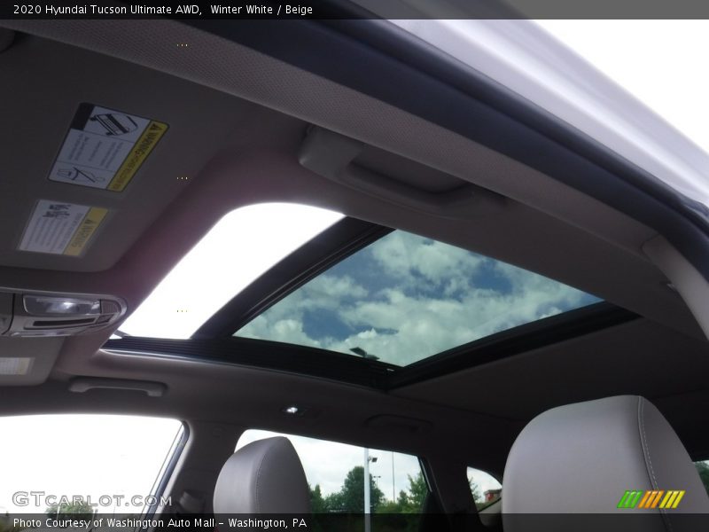 Winter White / Beige 2020 Hyundai Tucson Ultimate AWD