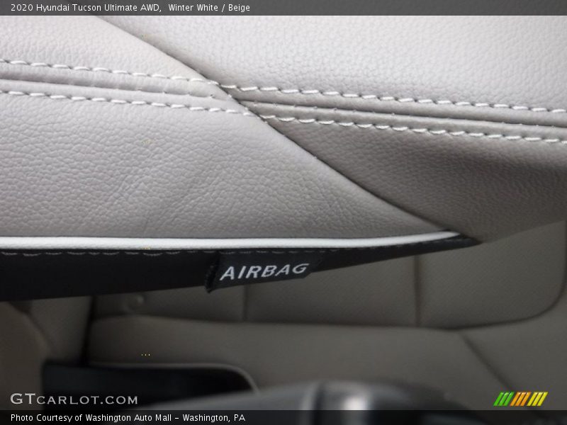 Winter White / Beige 2020 Hyundai Tucson Ultimate AWD