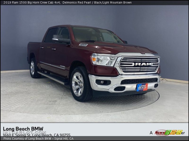 Delmonico Red Pearl / Black/Light Mountain Brown 2019 Ram 1500 Big Horn Crew Cab 4x4