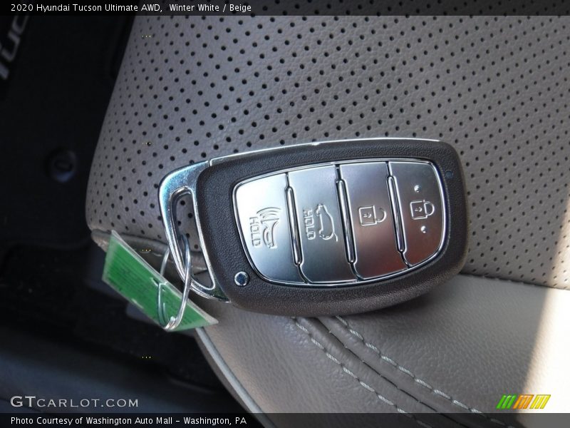 Winter White / Beige 2020 Hyundai Tucson Ultimate AWD