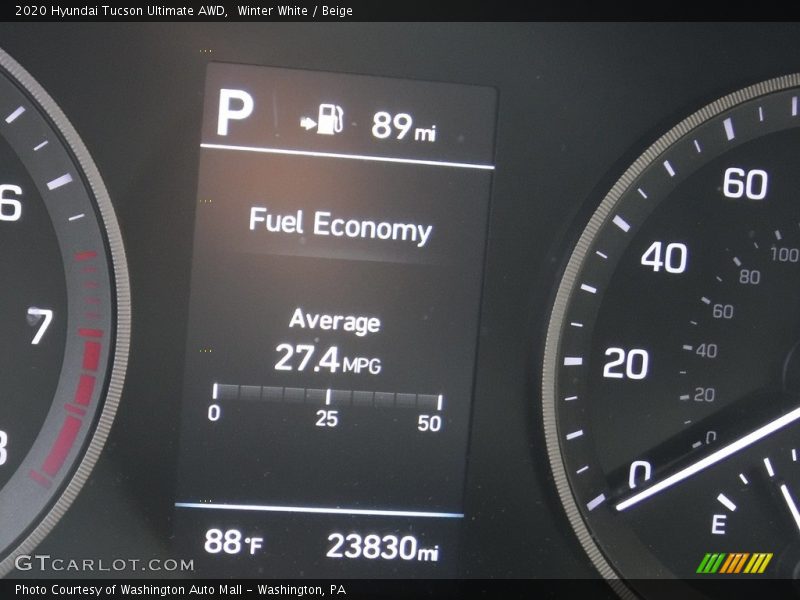 Winter White / Beige 2020 Hyundai Tucson Ultimate AWD