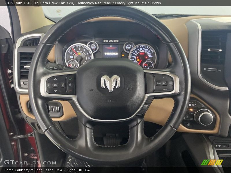 Delmonico Red Pearl / Black/Light Mountain Brown 2019 Ram 1500 Big Horn Crew Cab 4x4