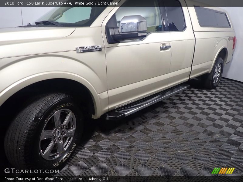 White Gold / Light Camel 2018 Ford F150 Lariat SuperCab 4x4