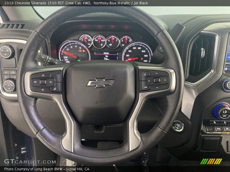 Northsky Blue Metallic / Jet Black 2019 Chevrolet Silverado 1500 RST Crew Cab 4WD