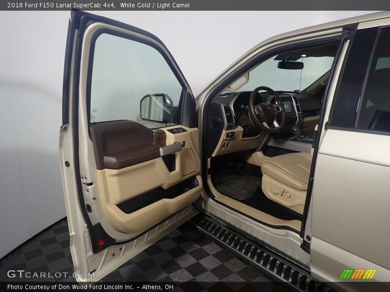 White Gold / Light Camel 2018 Ford F150 Lariat SuperCab 4x4