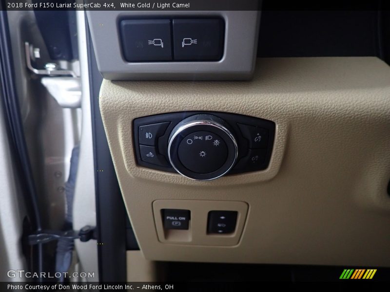 White Gold / Light Camel 2018 Ford F150 Lariat SuperCab 4x4